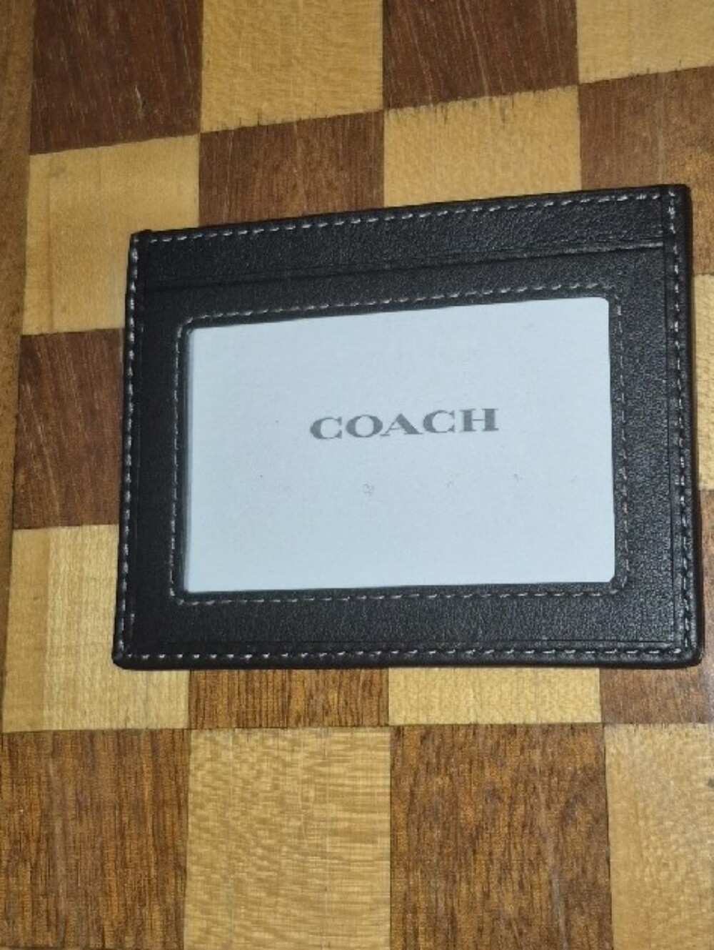 Coach Black and Light Blue Signature Card Case - Picture 2 of 4